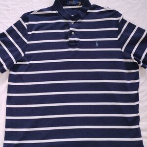 Polo Ralph Lauren Polo Blue White Striped Short Sleeve Men's XL